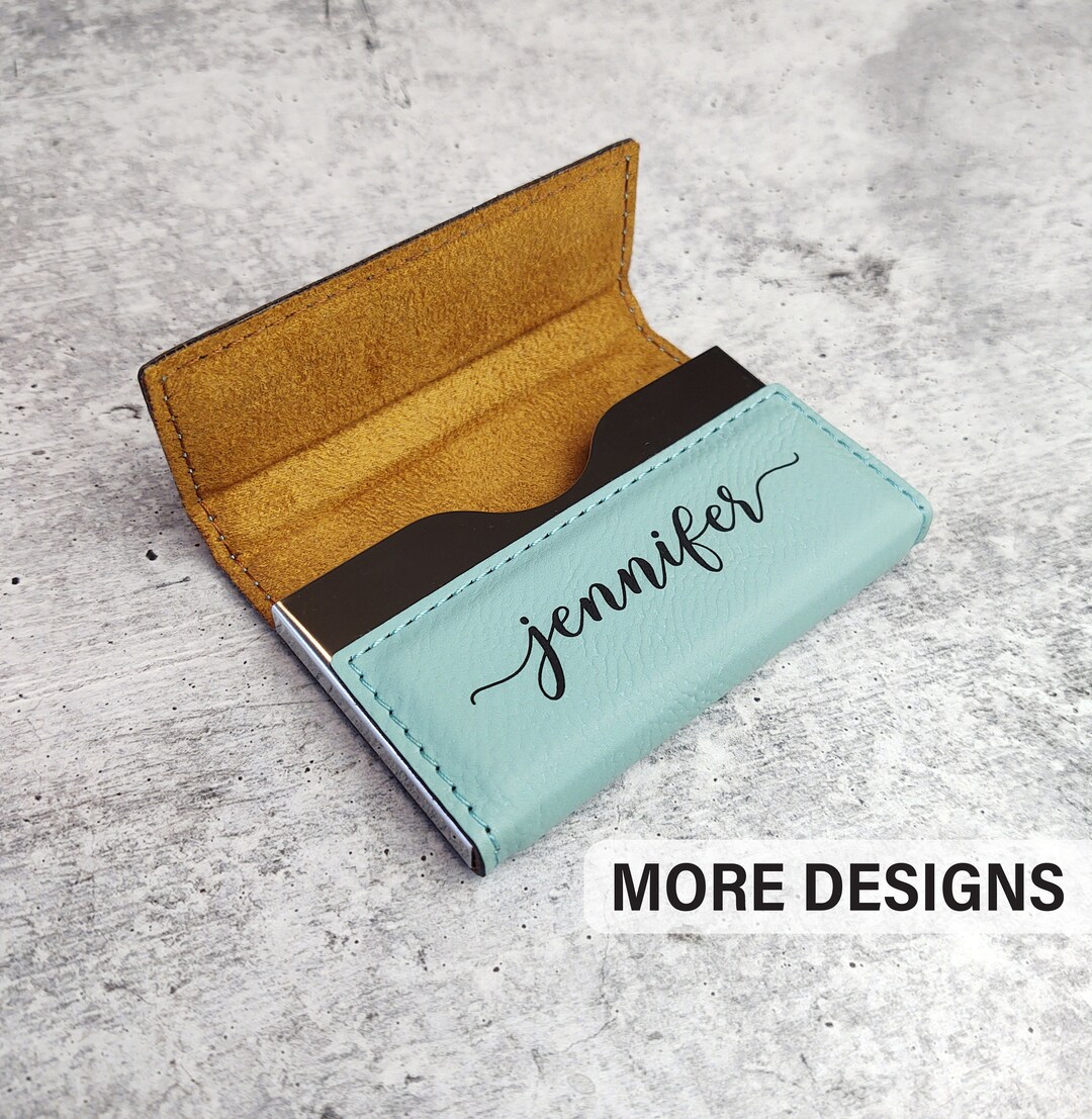 Engraved Business Card Case for Women, Personalized Business Card Holder With Name, Women's