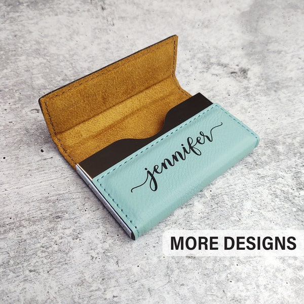 Engraved Business Card Case for Women, Personalized Business Card Holder with Name, Women's Business Gift, Business Owner Gift, Entrepreneur