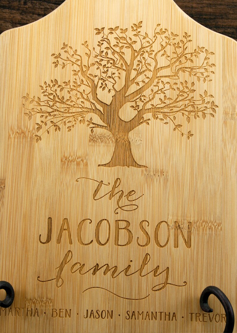 Family Tree Cutting Board Personalized Family Cutting Board Etsy