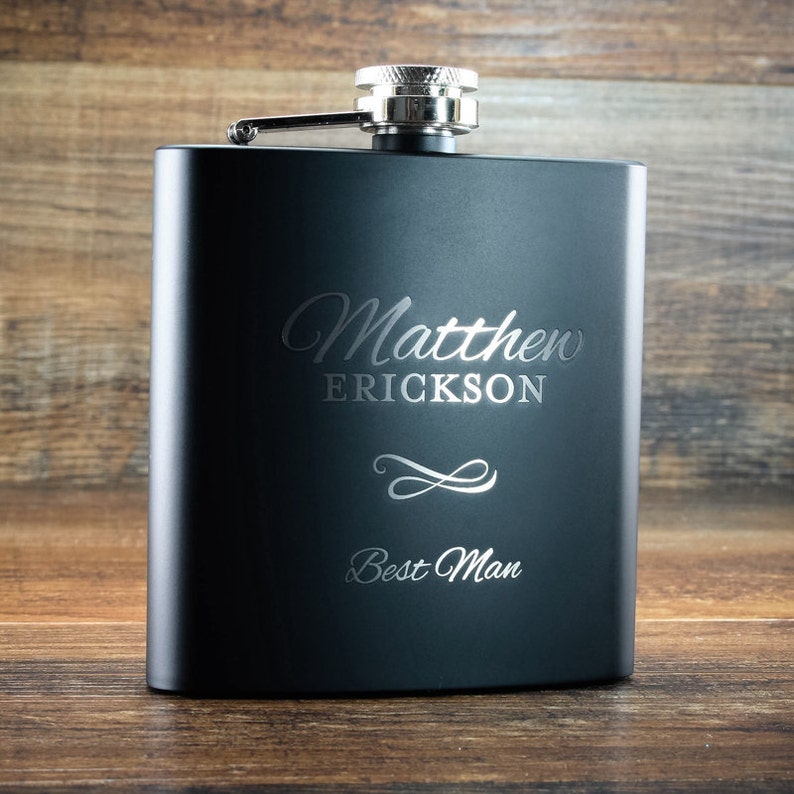 Personalized Groomsmen Flask Custom Groomsmen Gift Best Man Etsy