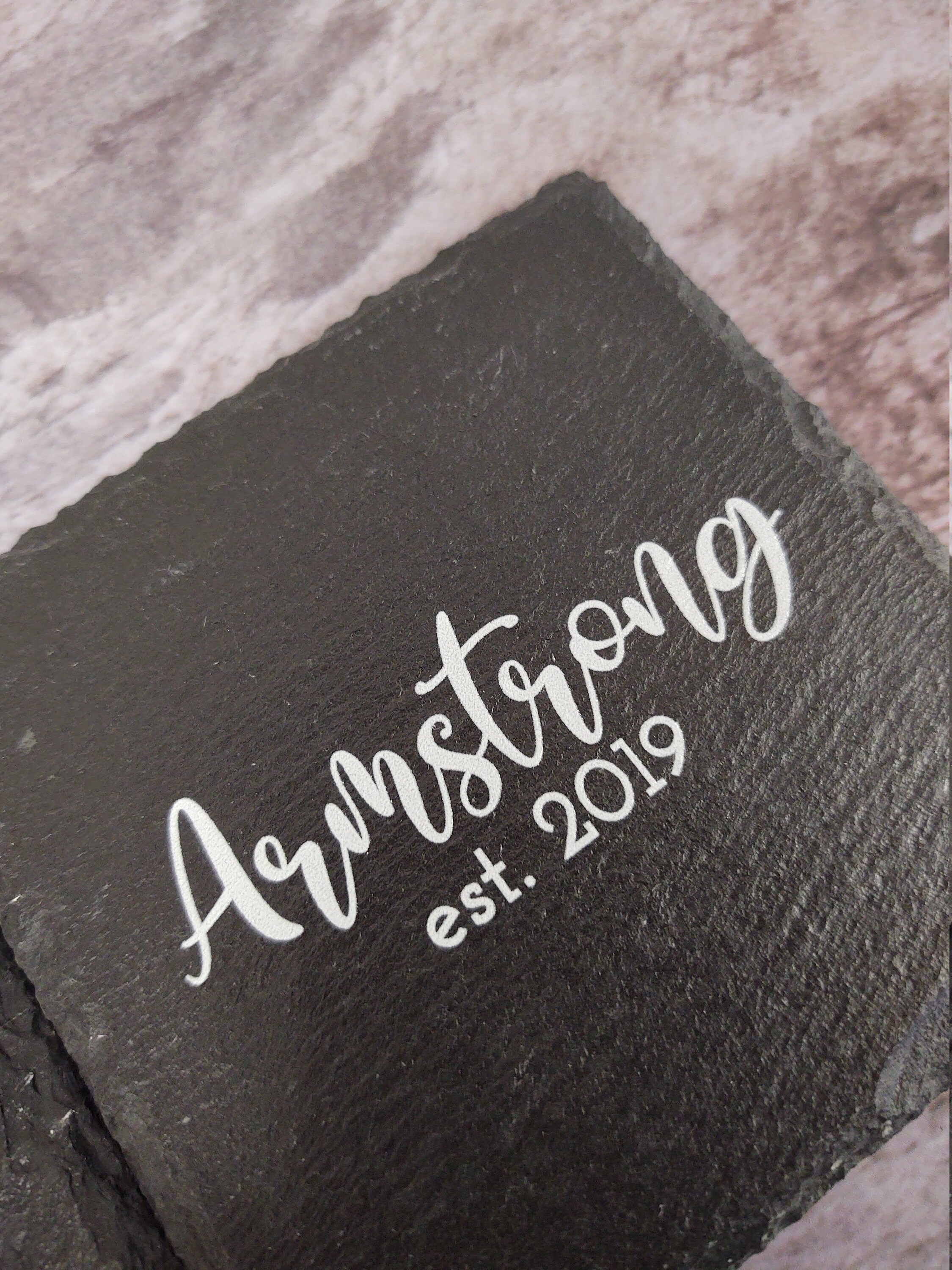 Personalized Name Coasters Set of 4, Family Name Slate Coasters for ...