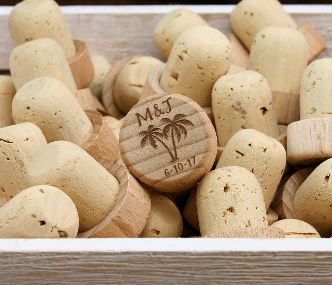 Bulk Wine Stoppers, Personalized Wine Stoppers, Wood Wine Cork, Palm