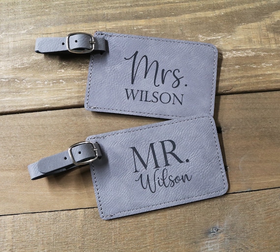 Personalized Travel Luggage Tag, Wedding Luggage Tag, Couples Luggage Tags, Mrs Luggage Tag, Leatherette Luggage Tag, Destination Wedding