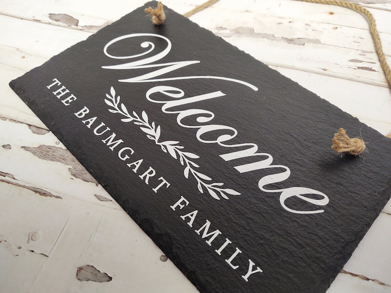 Reception Slate Signs Personalized Slate Welcome House Sign | Custom Family Name Hanging ...