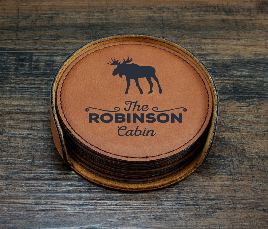 Personalized Coasters Customized Coasters Cabin Decor Etsy