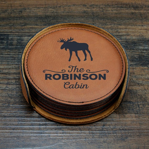 Personalized Coasters Customized Coasters Cabin Decor Etsy
