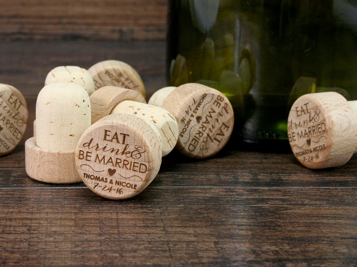 Bulk Personalized Wine Stopper Engraved Wood Cork Wedding Etsy