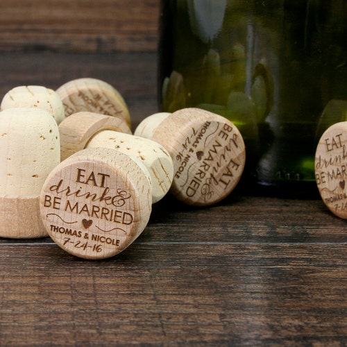 Bulk Personalized Wine Stopper Engraved Wood Cork Wedding Etsy