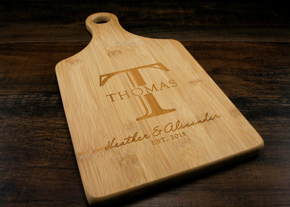 Monogrammed Cutting Board Custom Family Bamboo Cutting Board Etsy