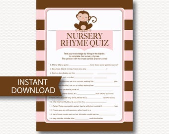 Monkey Rhyme Game Etsy
