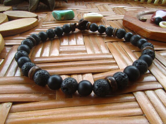 Bracelet De Cheville Ethnique Perles Et Onyx Noir – Bijou Bohème Et Voyageur – Cordon Adjustable