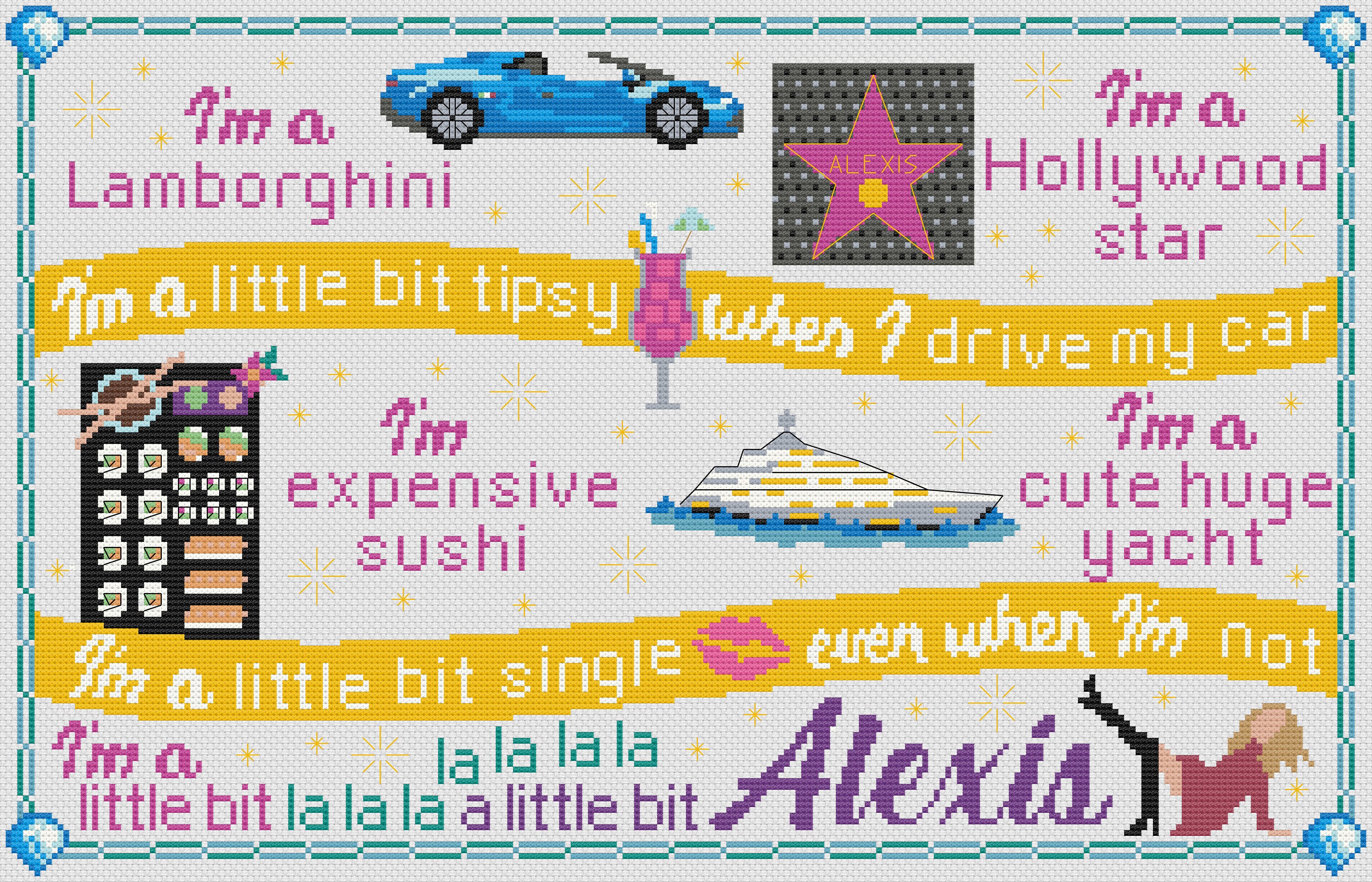 A Little Bit Alexis Cross Stitch Pattern Schitt's Creek - Etsy Finland