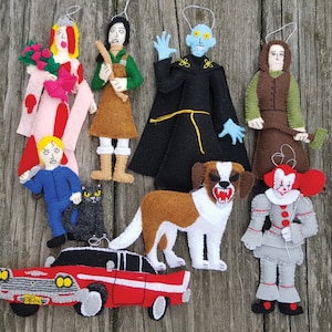 Modelli - Ornamenti in feltro con personaggi di Stephen King - Set di 8