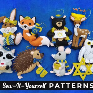 Patterns - Hanukkah Felt Woodland Creatures - Set of 8