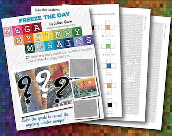 Winter Mega Mystery Mosaics - Color by Letter - 27 pages / 3 mega images