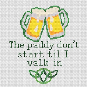 Set of 5 St. Patrick's Day Cross Stitch Patterns Funny, Cute, Puns, Clever image 6