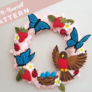 Pattern - Spring Robin Wreath - DIY Felt