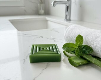 Aloe Vera with Spearmint Soap Bar for Sensitive Skin | Natural Hydrating Face & Body Cleanser
