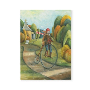 The Balancing Act - Jack et Marjie - carte de voeux - carte d'anniversaire - carte pour amis - carte vierge - carte Pennyfarthing - carte d'art