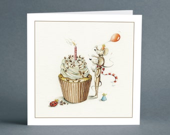 A Birthday Wish - Mulberry Mouse and Friends Greeting Card - Greeting Card - Birthday Card - Blank Card - Children's Birthday Card - Mouse
