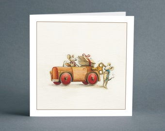 In Time for the Post - Mulberry Mouse and Friends - Greeting Card - Birthday Card - Blank Card - Thank You Card - Cute Mouse Card