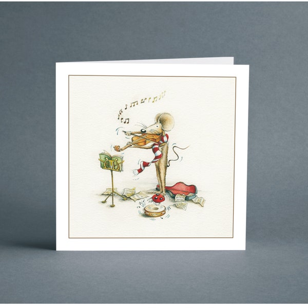 The Duet - Mulberry Mouse and Friends - Greeting Card - Birthday Card - Blank Card - Music Card - Mouse Card - Card for Friends - Violin