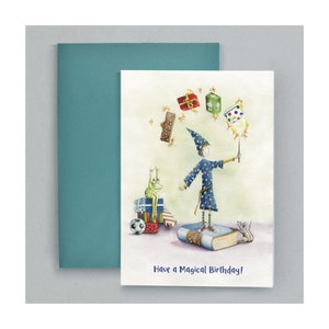 Passez un anniversaire magique - Carte d'anniversaire pour enfants - Carte de voeux - Carte vierge - Carte sorcier - Carte d'anniversaire - Carte magique - Carte artistique