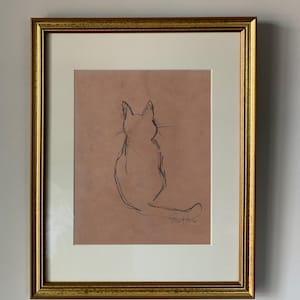 Impresión artística CAT SKETCH 2, arte de pared, decoración del hogar, arte de boceto de gato