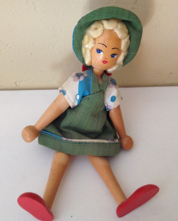 Vintage wooden doll made in Poland 