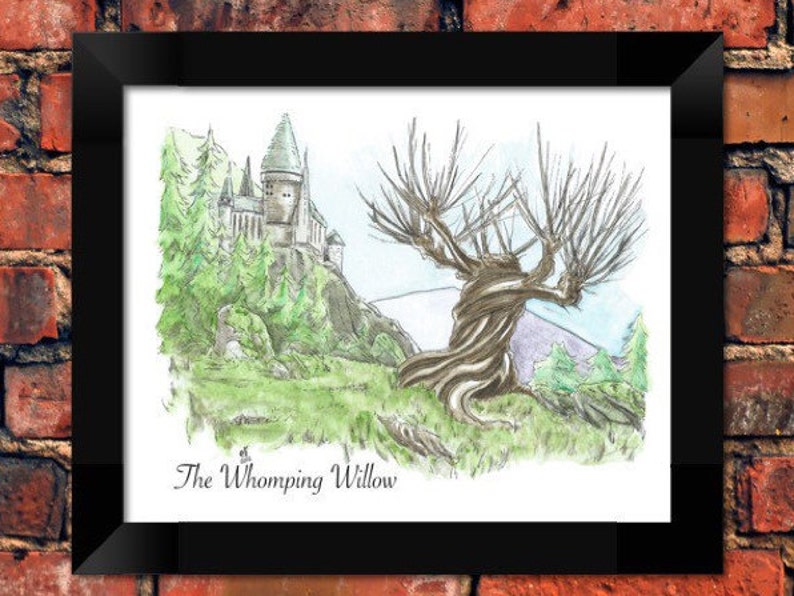 Illustration Print 'Whomping Willow' Harry Potter | Etsy