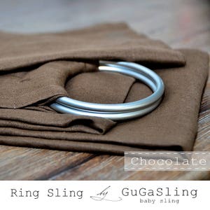 GuGaSling Chocolate, portabebés de lino, portabebés, portabebés de anillas, fular portabebés, portabebés con anilla, regalo para baby shower