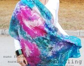 Multi Color Nuno Felted Silk Scarf Alpaca Wool Cashmere Camel Hair Shawl Nuno Felt Wrap