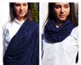 Navy Infinity scarf Multi use wrap Nursing cover scarf Nursing cover Baby blanket Breastfeeding cover Nursing Shawl Modern mom outfit wrap