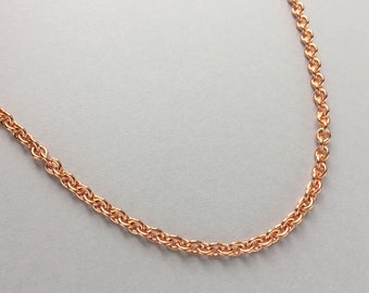 Copper chain necklace, heavy cable chain, 18 inches, lobster clasp, solid copper