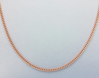 Copper chain necklace, 18 inch curb chain with lobster clasp, solid copper narrow chain, copper anniversary gift