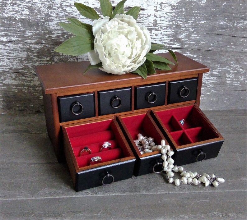 Small Apothecary Cabinet Vintage Trinket Jewelry Armoire Rustic Farm Kitchen Bedroom Bathroom Storage Wood Jewelry Box Gift For Her Him
