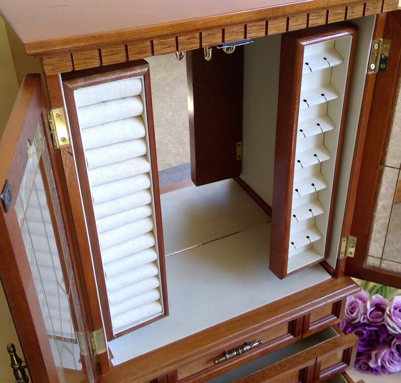 Mother S Day Ring Storage Tall Jewelry Cabinet Vintage Wood Box Gift For Her Large Armoire With Mirror And French Doors Valresa Com Mother S Day Ring Storage Tall Jewelry, Large Jewelry Armoire