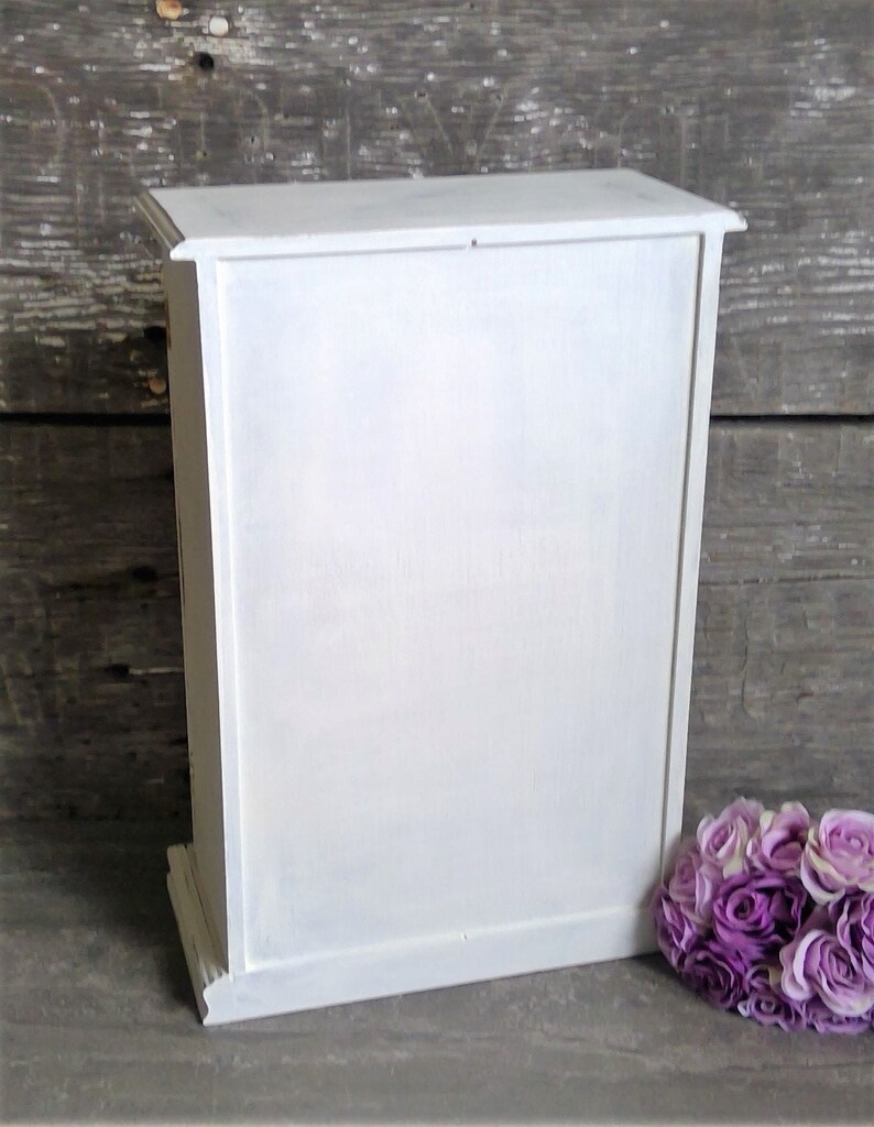 Tall Shabby Jewelry Cabinet Large White Jewelry Armoire Girls Jewelry Box Rustic Chic Jewelry Box With French Door Gift For Mom Women