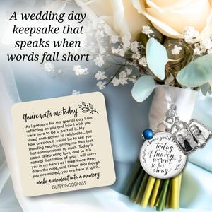 Memorial Wedding Bouquet Charm | I Know You’d Be Here Today Heaven | 2 Picture Frames, Something Blue Bridal Gift | Add 1-Day Photo Service