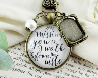 Wedding Bouquet Photo Charm Mom You Walk Beside Me Every Day White Bridal Pendant Mother Remembrance Memorial Photo Jewelry
