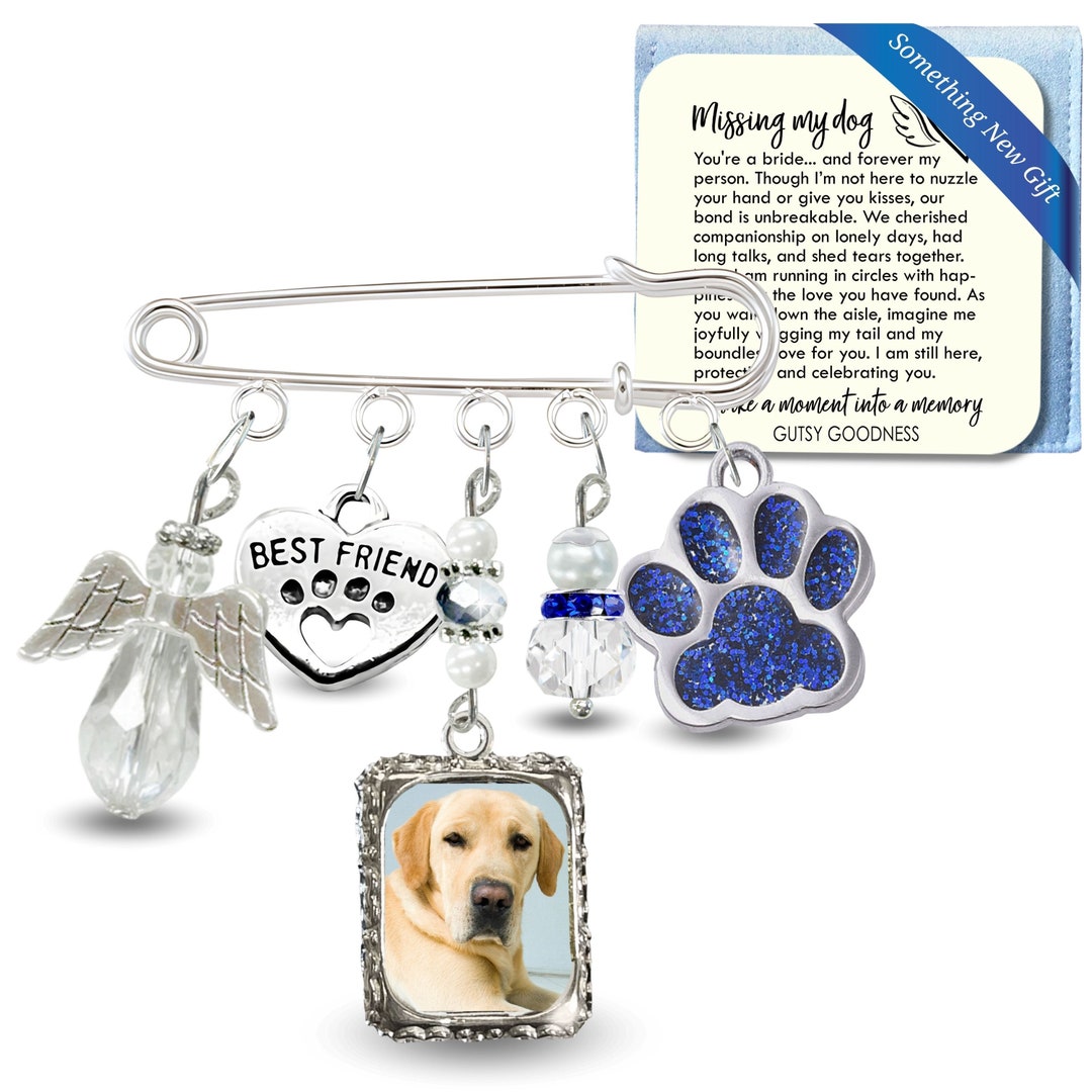Wedding Bouquet Charm Dog Memorial Pet Loss Pin for Bride Something ...