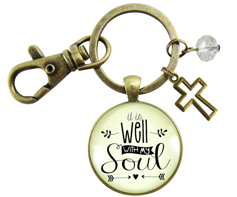 It is Well With My Soul Hymn Necklace Keychain Jewelry Bible Etsy