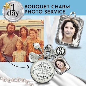 ADD ON Small Photo For Frame Locket Wedding Bouquet Memory Charm Add Image Edit Picture & Insert Service Size Crop Wedding Day Bridal Gift
