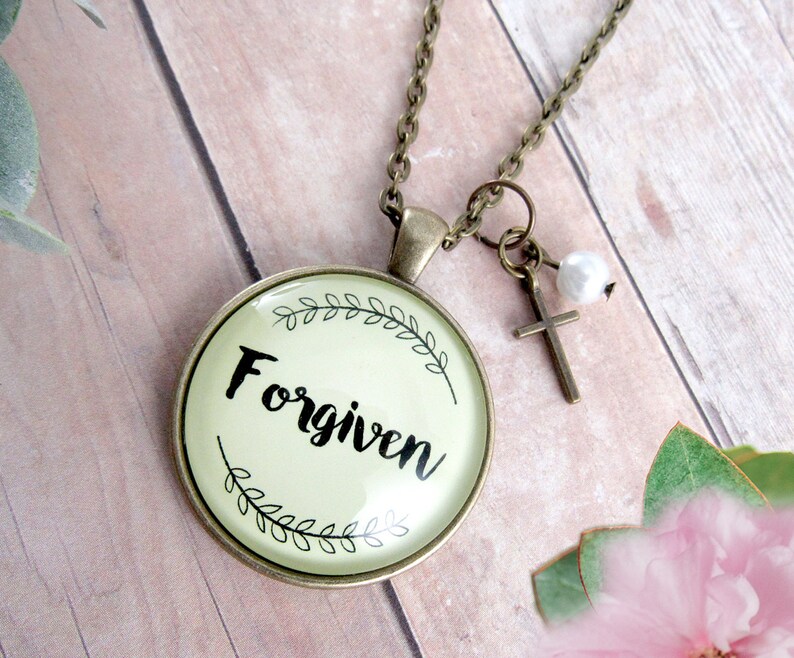 Forgiven Faith Pendant Survivor Necklace Because God is Good | Etsy