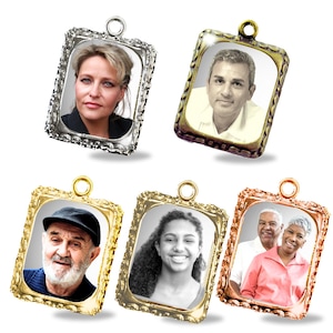 Photo Frame Charm Attach Picture to Wedding Bouquet Memory Charm |  Personalized Necklace Keychain Jewelry | Silver, Bronze, Gold, Rose Gold