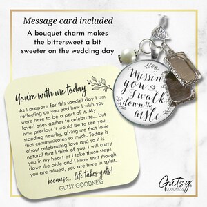 Gutsy Goodness Bouquet Wedding Charm Missing You Silver Tone Bridal Memorial Photo Jewelry 2 Frames Bereavement Keepsake Gift For The Bride image 4