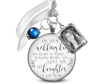 Gutsy Goodness Bouquet Charm On Your Wedding Day Mom Dad Grandma Grandpa White Silver Blue Memorial Photo Frame Keepsake Gift For The Bride