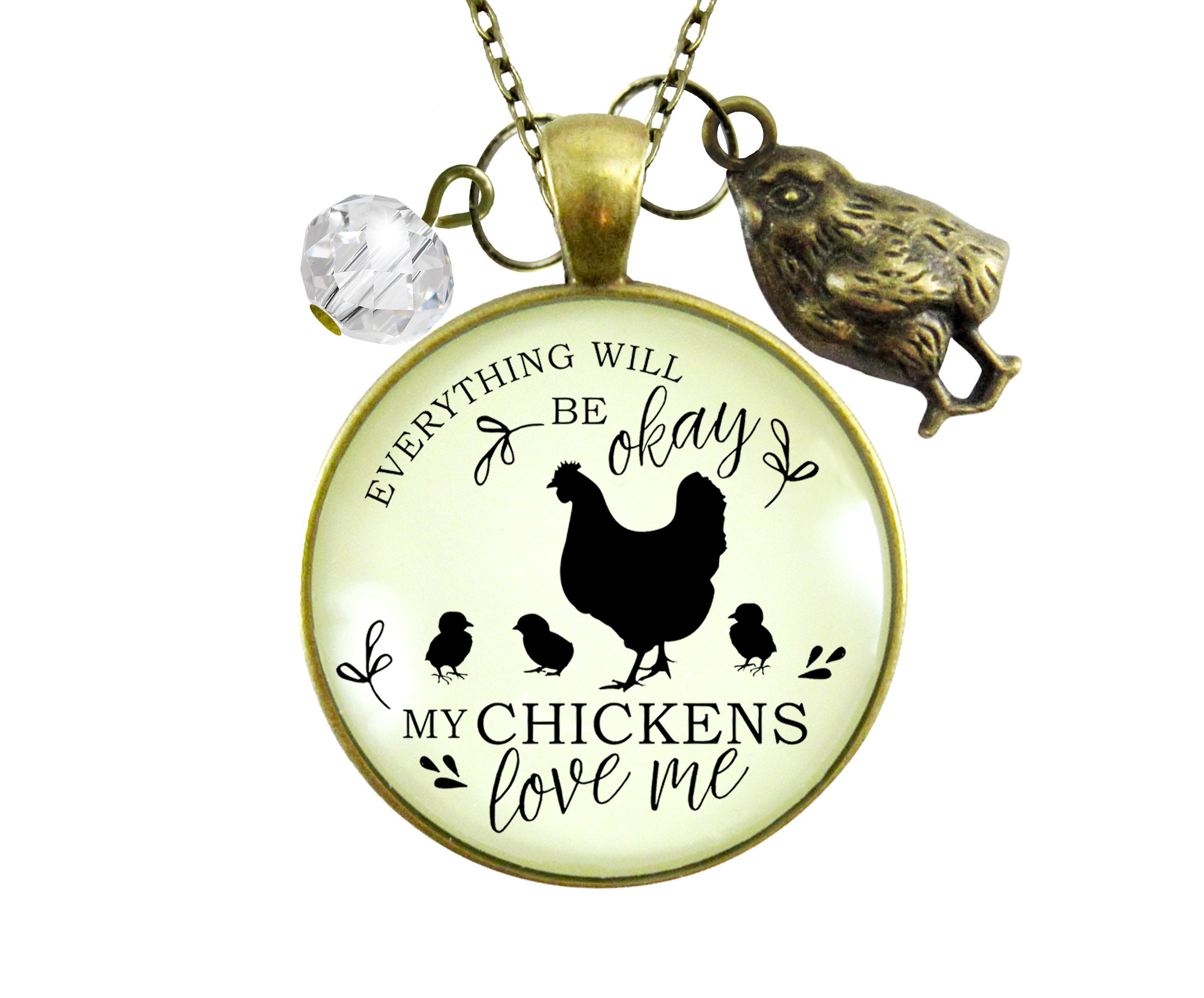 Gutsy Goodness Chicken Necklace All is Okay My Chickens Love Etsy
