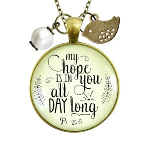 Gutsy Goodness Faith Necklace My Hope Is In You All Day Bible Saying Jewelry Women of Faith Godly Gift For Her Mother Daughter Grandma