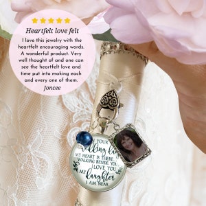 Gutsy Goodness Bouquet Charm On Your Wedding Day Mom Dad Grandma Grandpa White Silver Blue Memorial Photo Frame Keepsake Gift For The Bride image 5